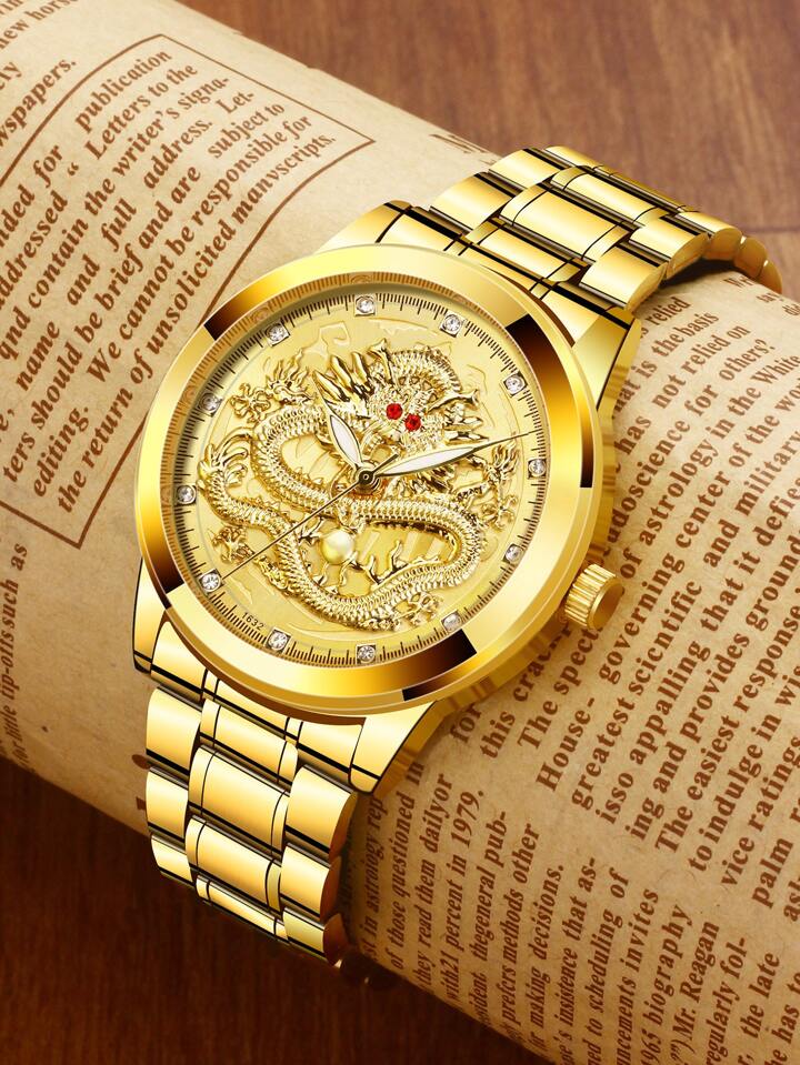 Gold Dragon Luxury Fashion Casual Watch for Men