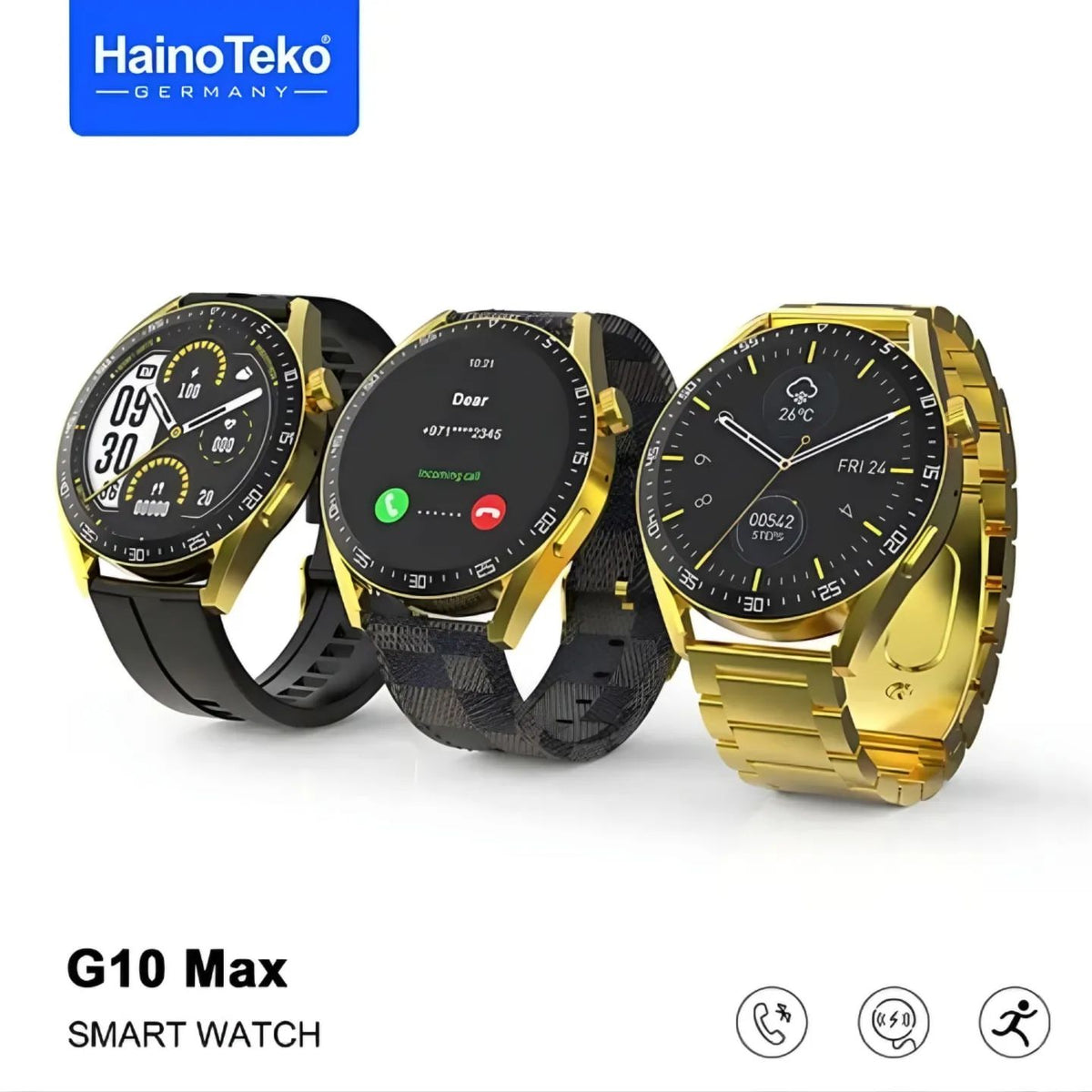 Haino Teko G10 Max Smart Watch (3 Straps in 1)