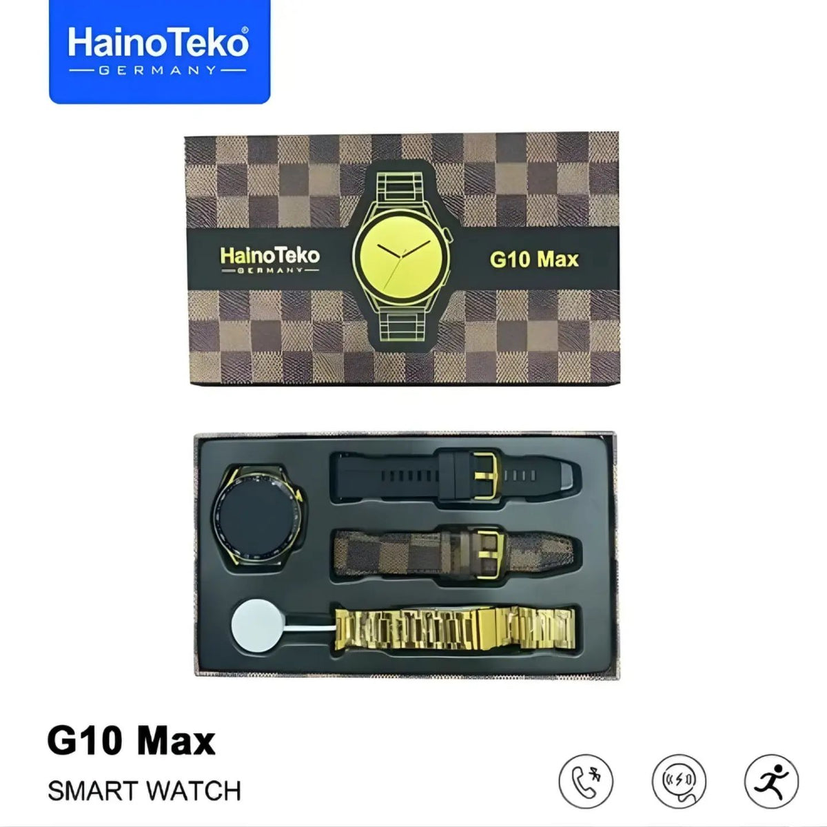 Haino Teko G10 Max Smart Watch (3 Straps in 1)